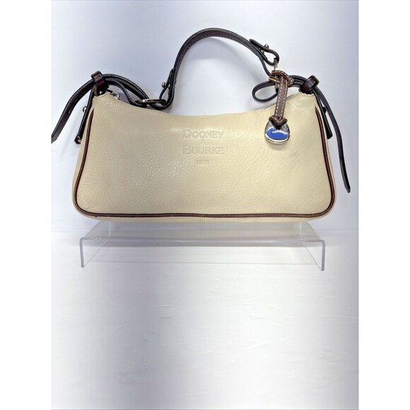 Dooney and Bourke 1975 Shoulder Bag Pebble Leather Ivory  J5101556 - Picture 1 of 16
